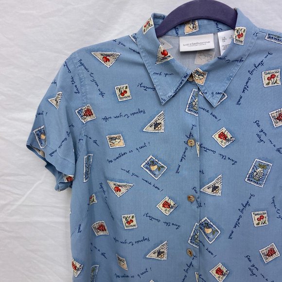 💌 Liz Claiborne wish you were here button up 💌 - Picture 7 of 10